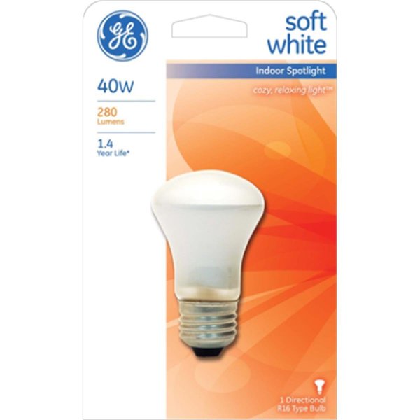 Ge General Electric 25781 40W R16 Spotlight R16 Light Bulb; Soft White - Medium 25781
